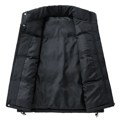 Puffer Vest Men Soild Casual Warm Winter Vest Jacket Windproof Thicken Waistcoat Sleeveless Korean Fashion Stand Collar Coats