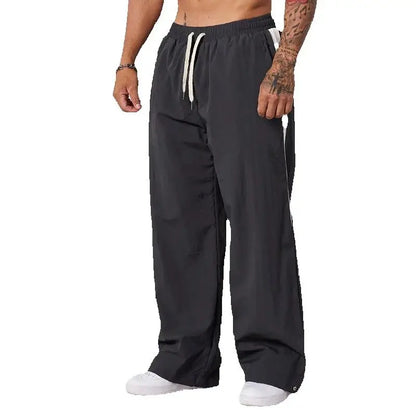 Autumn New Arrival Casual Pants Men's Loose Cotton Casual Pants Wide-Leg Fashion Patchwork Sports Long Pants American Sportswear