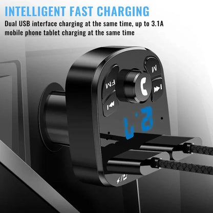 1/2/4/6pcs Bluetooth 5.0 Fm Transmitter Car Mp3 Player Wireless Hands-Free Audio Receiver Car Radio Dual USB Fast Charger