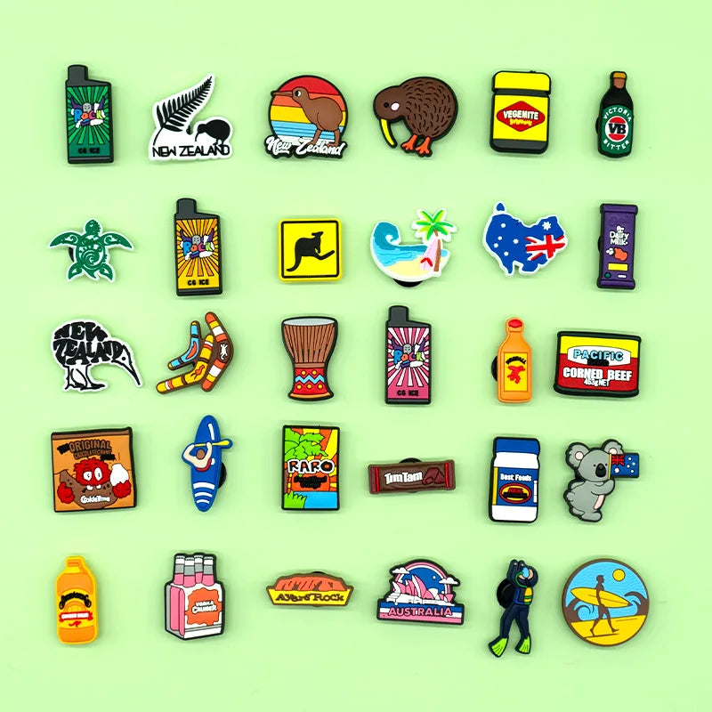 1/50/90pcs Australia Style Shoe Accessories Charms Koala Kangaroo Shoe Decoration for Sandals Food Fits All Clogs Kids Gift