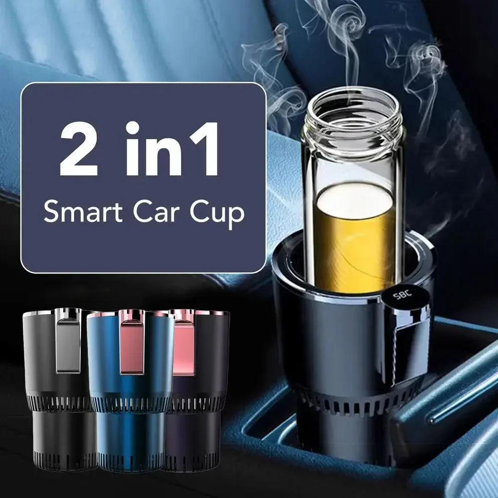 Smart 12V Portable Mini Can Fridge Cooler & Warmer, 2-in-1 Single Cup Holder Chiller for Car & Office Desk Travel Mug Heater