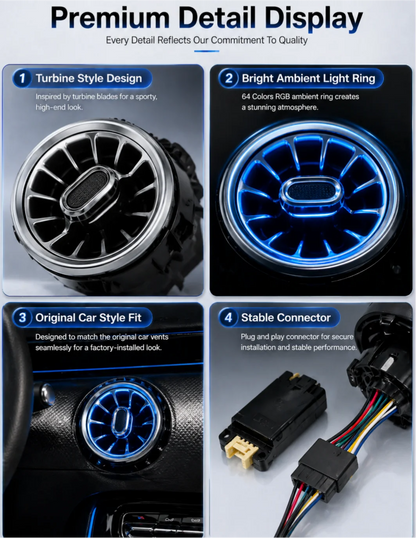 Car Ambient Light For Mercedes Benz C Class W205 W206 W253 Air Vent LED RGB Car Interior Atmosphere Light Interior Upgrade Kit