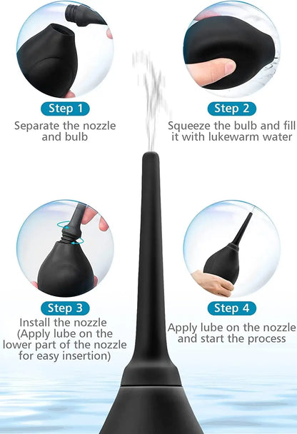 Kushor Anal Washer Silicone Enema Bulb Reusable Butt Vagina Cleaner Anal Shower Anus Sex Toy Tool for Women Men Adult Sex Games