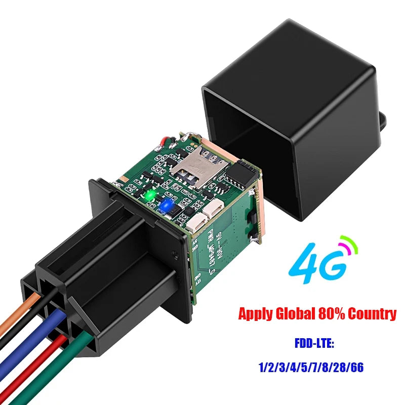 Latest Motorcycle Car Relay GPS Tracker 4G 95V hide Tracking Device Cut Off Oil Towed away ACC status Alarm Locator System free