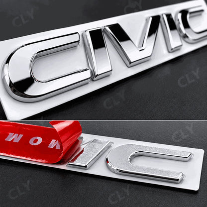 Metal 3D Car Stickers Side Fender Badge Rear Trunk Emblem Decal Styling for Honda CIVIC Logo 10th 11th 8th 2024 2023 Accessories
