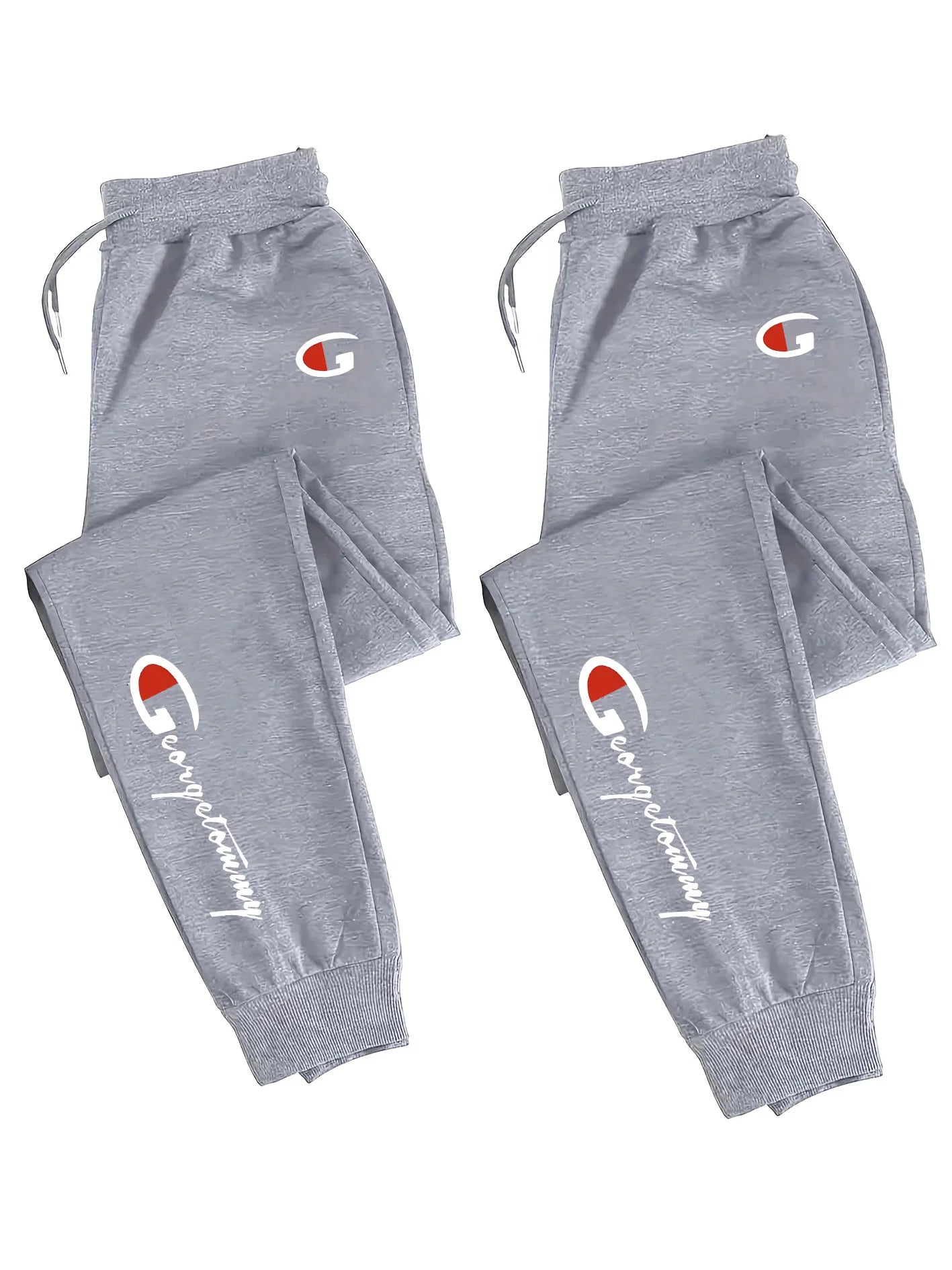 2-Pack Men's Polyester Lounge Joggers, Elastic Drawstring Waist, Wrinkle-Resistant, Breathable Sweat-Wicking, Tapered Cu