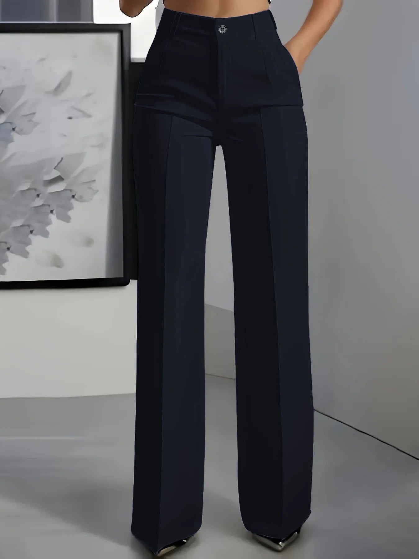 New 2025 Women's High-Waisted Draped Straight-Cut Suit Pants Simple European American Cross-Border Fashion for Women