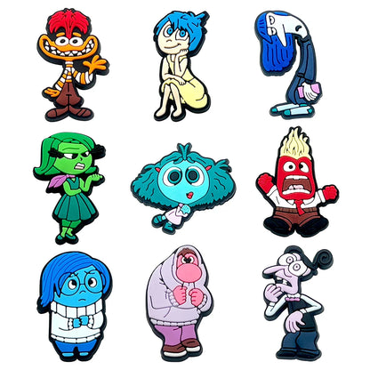 Hot Sales Cartoon Hot Toys Inside Out Series PVC Shoe Accessories Wristbands Slipper Decoration DIY Creativity Party Gifts