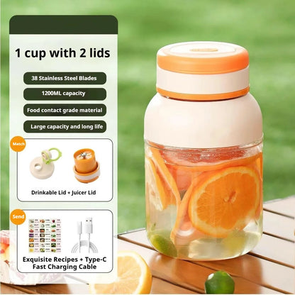 Wireless Rechargeable Portable Juicer Cup, Mini Blender with Ice Crushing Function for Smoothie, Home & Travel Use