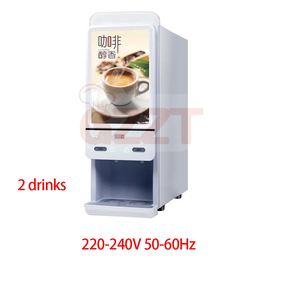 GZZT Commercial Instant Beverage Machine Vending Machine Coffee Maker 2 Buckets Soy Milk/Coffee/Milk Tea/Hot Chocolate 220-240V