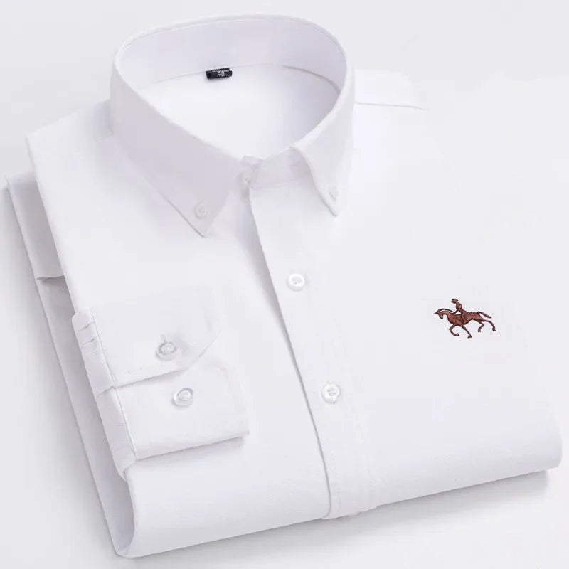 Fashionable Cotton Men's Shirt Long-Sleeved Oxford Soft Comfortable And Breathable Classic Versatile Business Casual Men's Shirt