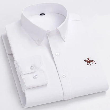 Fashionable Cotton Men's Shirt Long-Sleeved Oxford Soft Comfortable And Breathable Classic Versatile Business Casual Men's Shirt
