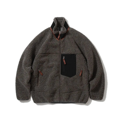 2026 Outdoor style Men's Cycling, Sports, Fishing, Mountain Climbing and Camping Fleece Jacket Imitating Lambskin Thermal Jacket