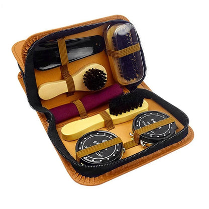 Professional Shoes Care Kit Portable For Boots Sneakers Cleaning Set Polish Brush horn Shine Polishing Tool For Leather Shoes