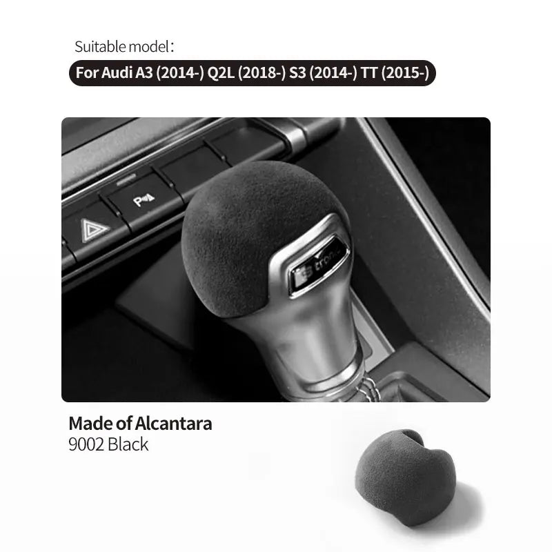 For Audi A3 Q2L S3 TT Sport Gear Shift Knob Boot Cover Trim Sticker Made of Alcantara Car Premium Interior Tuning Accessories