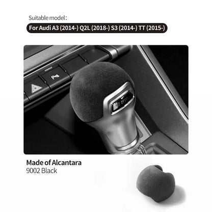 For Audi A3 Q2L S3 TT Sport Gear Shift Knob Boot Cover Trim Sticker Made of Alcantara Car Premium Interior Tuning Accessories