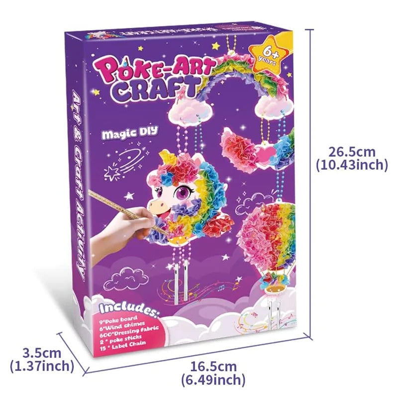 Unicorn Poke Art Craft Kit, DIY Fabric Poking Toy, Kids Educational Handmade Art Set Girls Birthday Gift