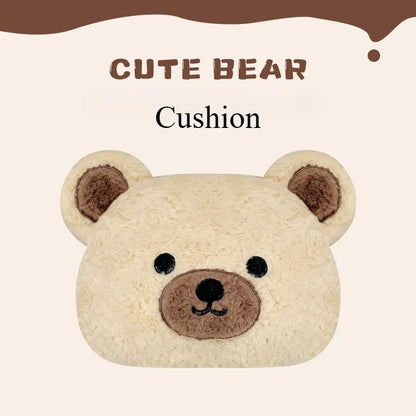Cartoon 3D Bear Universal Car Seat Cushion Covers Plush Backrest for Autumn Winter Warm Cute Designed Seat Accessories
