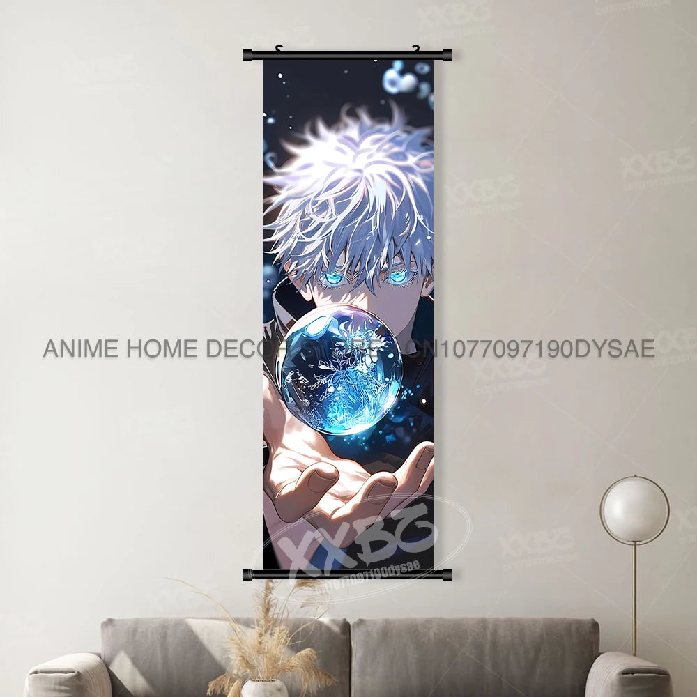 Jujutsu Kaisen Anime Poster Room Canvas Print Hanging Painting Wall Art Megumi Fushiguro Scrolls Picture Home Decoration Mural