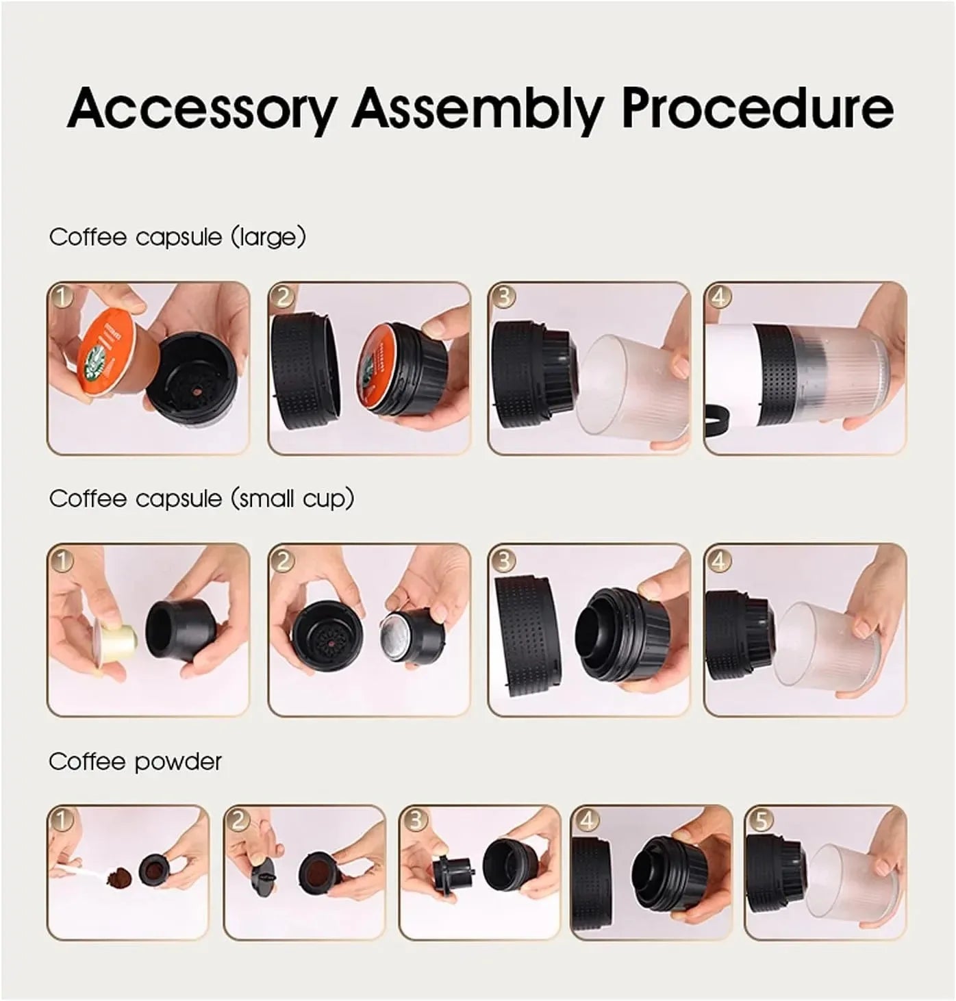 3-in-1 Portable Coffee Maker Espresso Coffee Maker For Car Home Camping Travel Capsule Powder Automatic Coffee Maker