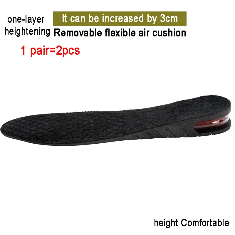Height Increase Insoles Men Women Elevator Shoes Cushion Unisex Sneakers Heel Lifting Insert Heighten Half Insoles  Accessories