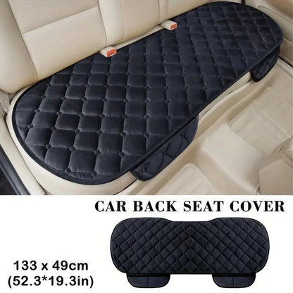 Rear Car Seat Covers Flocking Cloth Car Cushion Non Slide Checkered Winter Keep Warm Mat Pad Universal Fit Truck SUV Van