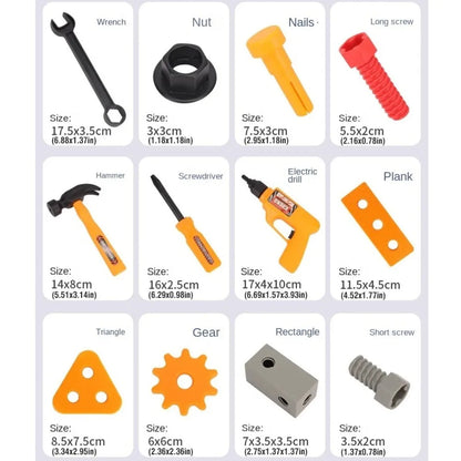 40/56/58Pcs Children's Play Repair Tool Set with Screwdrivers Play Screw Pretend Tools Kit Gift Plastic Construction