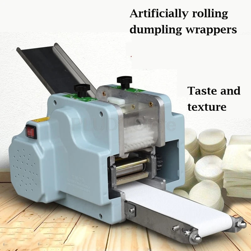 Dumpling Wrapper Maker Machine Electric Automatic Wonton Wrappers Machine Roll Dough Press Commercial Round/Square Dumpling Skin
