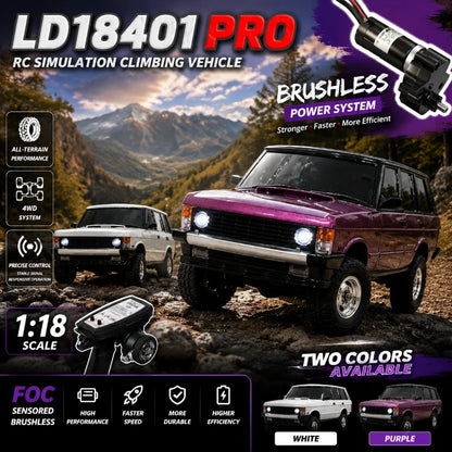 New Purple LDRC 18401PRO 1:18  RC Crawler Brushless 4WD Off-Road Truck FOC Sensored Hobby RC Car For Boys
