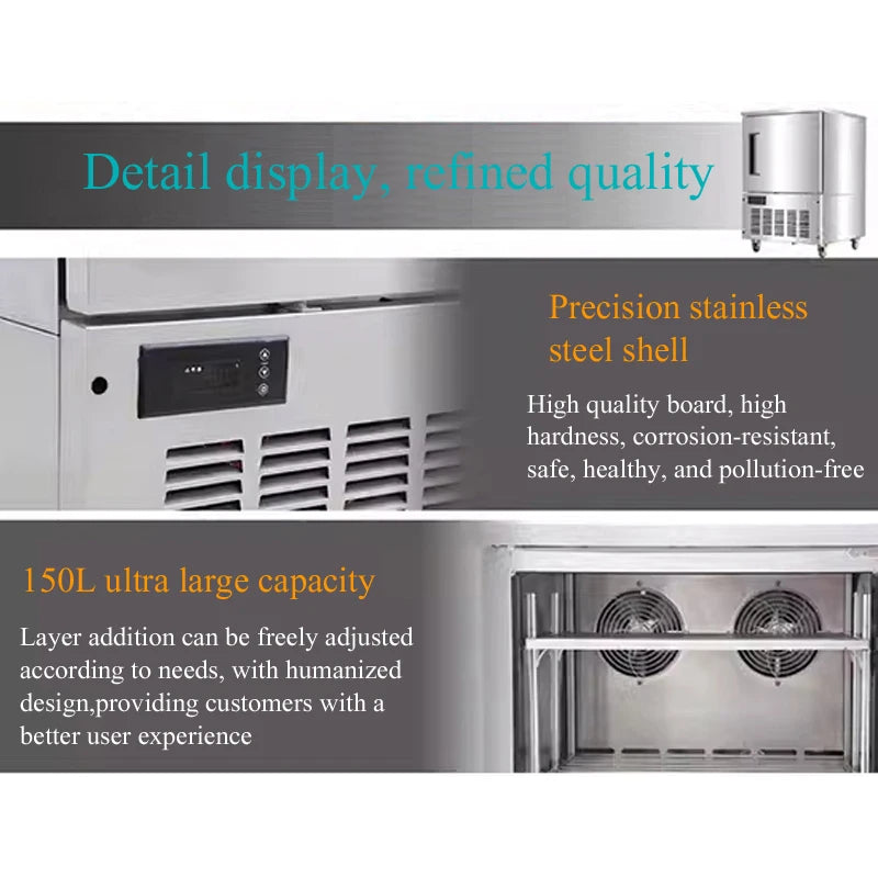 PBOBP -40°C Commercial Fast Food Blast Freezer Large Volume for Seafood Ice Cream & Meat - Quick Freezing Refrigerator