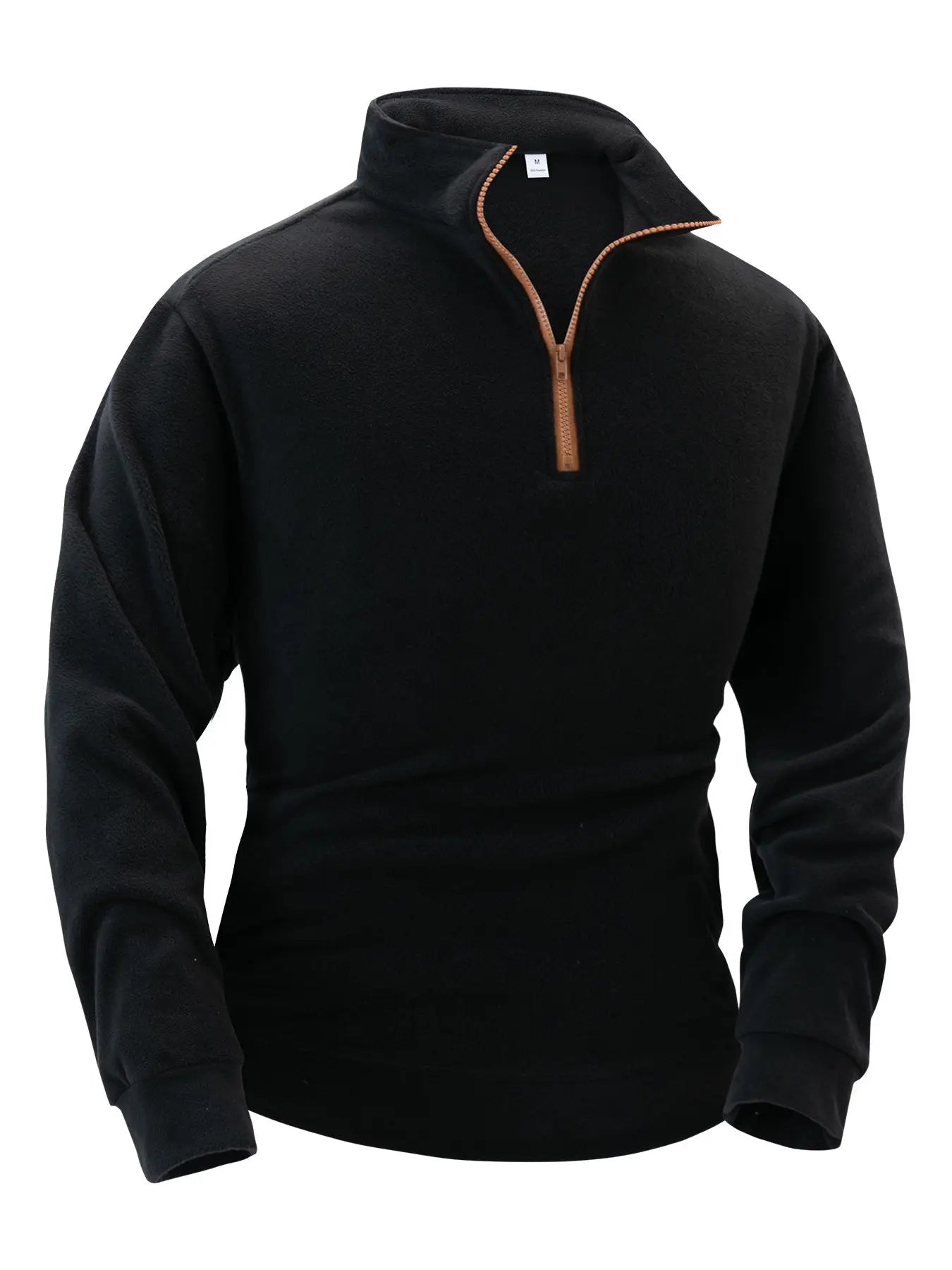 Quality thickened fleece men's long sleeved zipper collar pullover sweater men's sportswear soft shell men's jacket