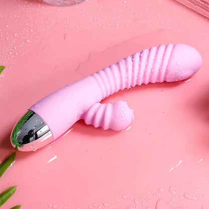 Vibrator For Women 2 In 1 Licking Machine Clitoris Stimulator G-Spot Powerful Vibro Dildo Wand Female Clit Sucker Adult Sex Toys