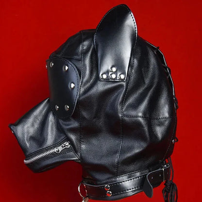BDSM Mask Hood With Leash,Fist Mitts Mittens Bondage Restraints,Puppy Role Play,Sex Toys for Couples,SM Adult Games