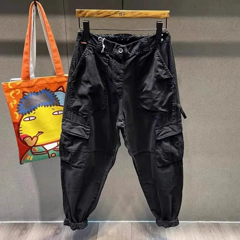 Men's Loose Fit Warm Winter Casual Pants American High Street Style Workwear Trousers Autumn Winter Collection Fashion Brand