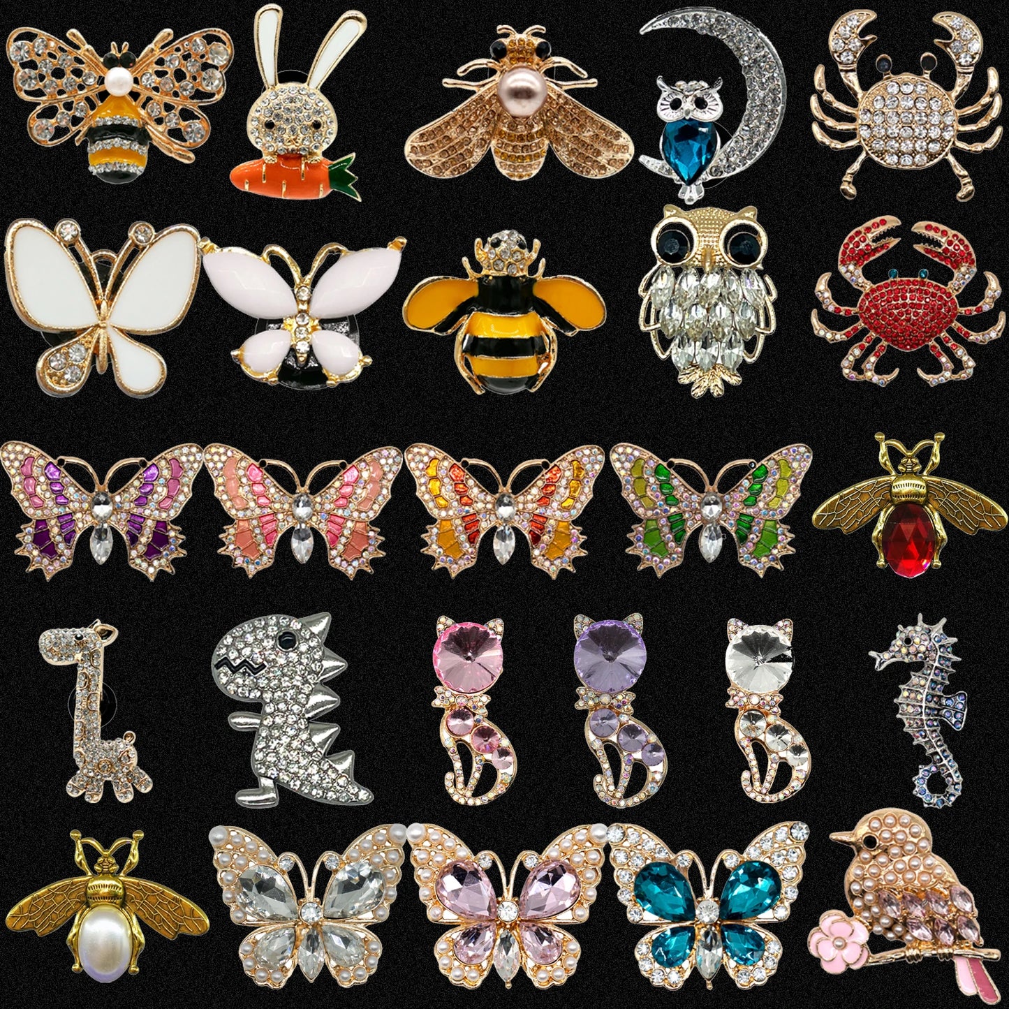 1pcs Designer Butterfly Metal Shoe Charms Bees Dinosaurs Foxes Luxury Decorations for Shoe Accessorie Crab Pins for Women Girls