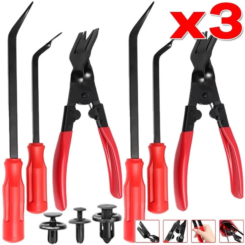 Car Headlight Repair and Installation Tool Kit Car Trim Rivet Removal Pry Bar Clip Removal Pliers Interior Trim Removal Tools