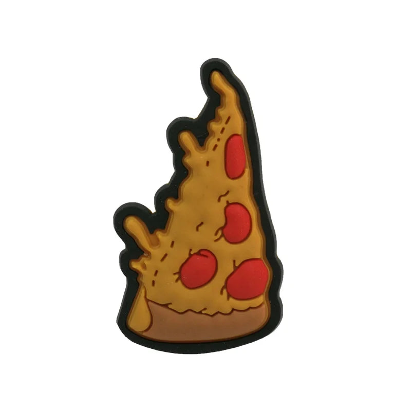 1/25PCS Food Theme Shoe Charms Set DIY Decorative Pins Cartoon Burger Pizza Donut Clogs Accessories Shoe Buckle Pendant Gifts