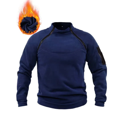 Men's Tactical Fleece Zipper Pullover Windproof Thermal Military Outdoor Winter Warm Hiking Sweatshirts Combat Training Sweater