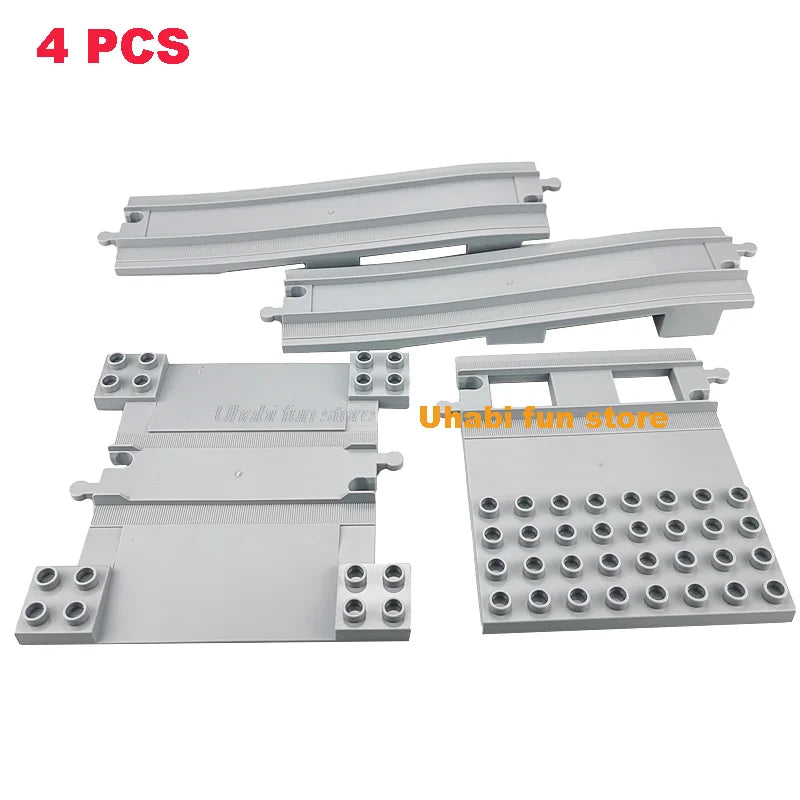 Rail Transport Big Size Building Blocks Creative Track Accessories Assemble Toys For Children Bricks Compatible City Train Set