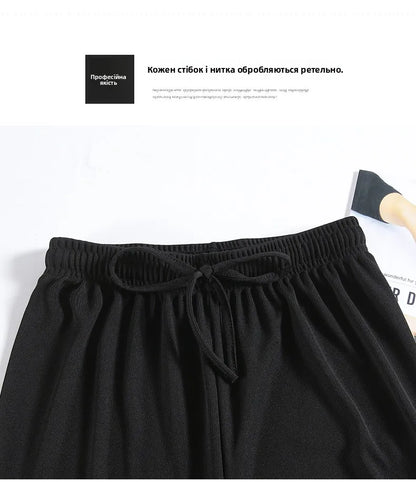 Slimming High Waist Ice Silk Wide Leg Pants for Pear aped Women Casual Summer orts plus Size  pe Comfortable Trousers