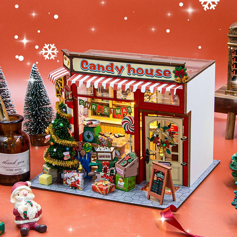 Wooden Dollhouse Miniature DIY Doll House Kit Handmade Creative Room 3D Puzzle Building With Furniture For Adults Christmas Gift