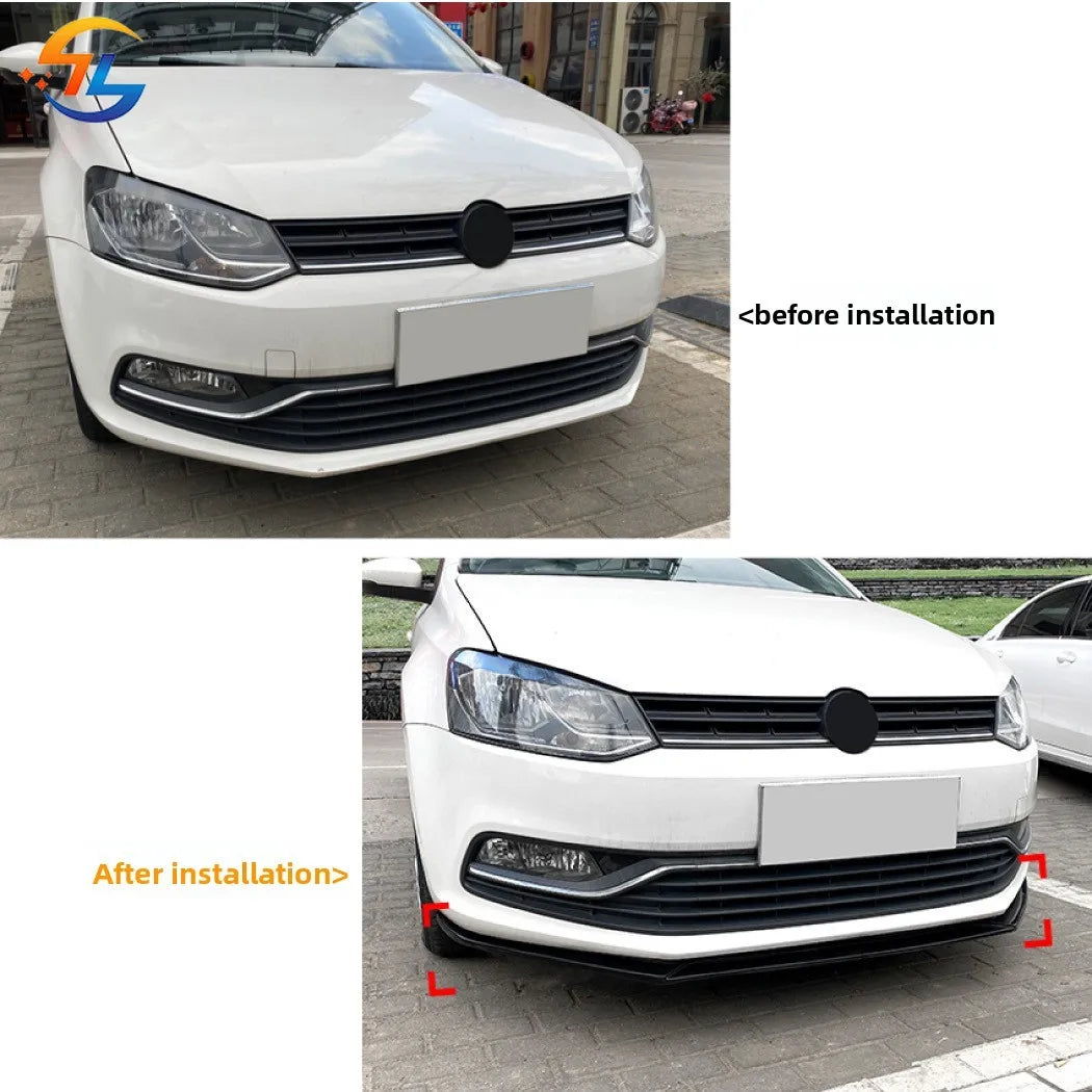 For Volkswagen Polo 6R 6C 2009-2017 Front Lip Front Spoiler Exterior Modification Parts