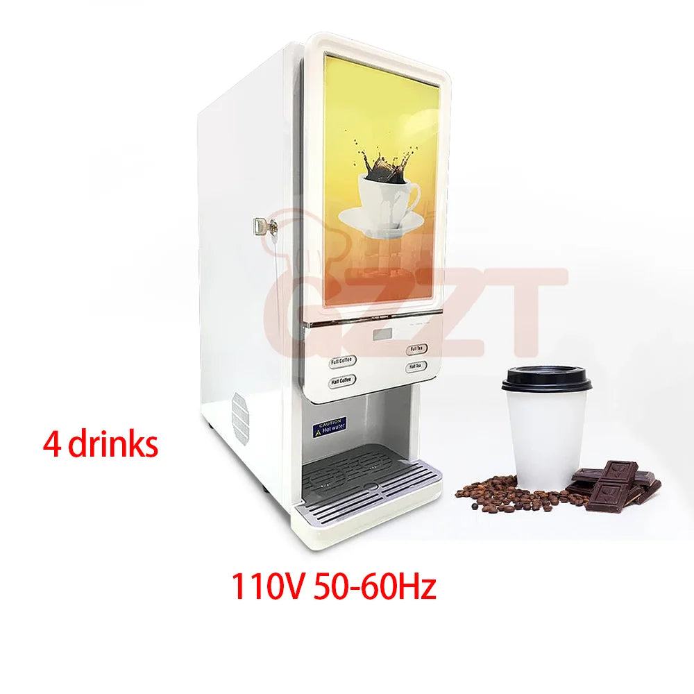 GZZT Commercial Instant Beverage Machine Vending Machine Coffee Maker 2 Buckets Soy Milk/Coffee/Milk Tea/Hot Chocolate 220-240V