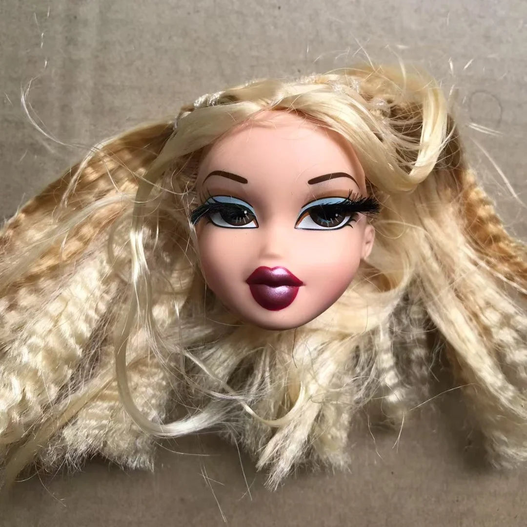 2001 Version Rare Face Doll Heads Classic Bratss White Brown Skin Colorful Hair Girl Boy Doll Parts for Collectors