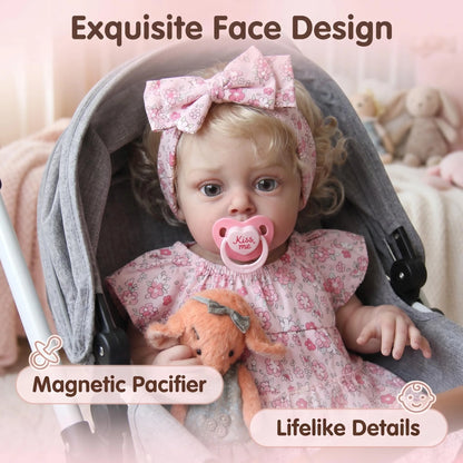 NPK 19inch Chloe Soft Cloth Body detailed painting Lifelike Real Soft Touch Doll With Hand Rooted Hair