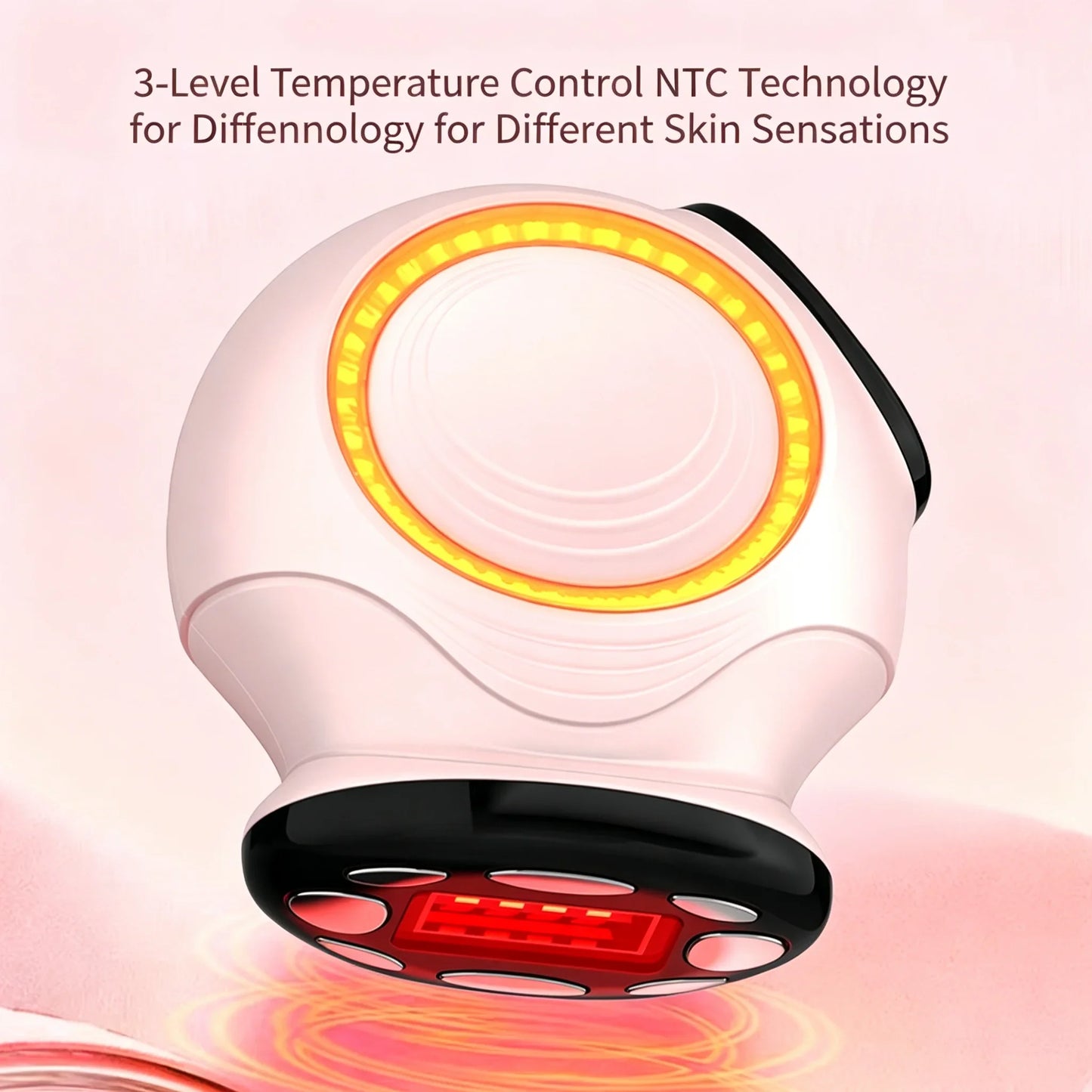 Facial Skin Tightening Device EMS Microcurrent Red Light Heating Vibration Anti-Wrinkle Face Beauty Machine Rechargeable