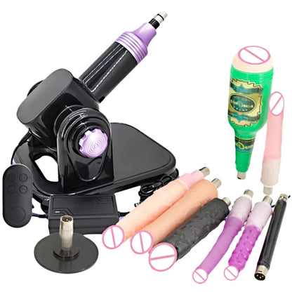 60W Automatic Sex Machine with Big Black Dildo for Women Love Machine Masturbation Pumping Gun for Couple Men Sex Toys