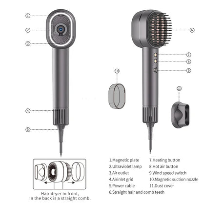New Professinal Hair DryerNegative Ion Blow Dryer Leafless Hairdryer Salon Home Constant Temperature Hair Care