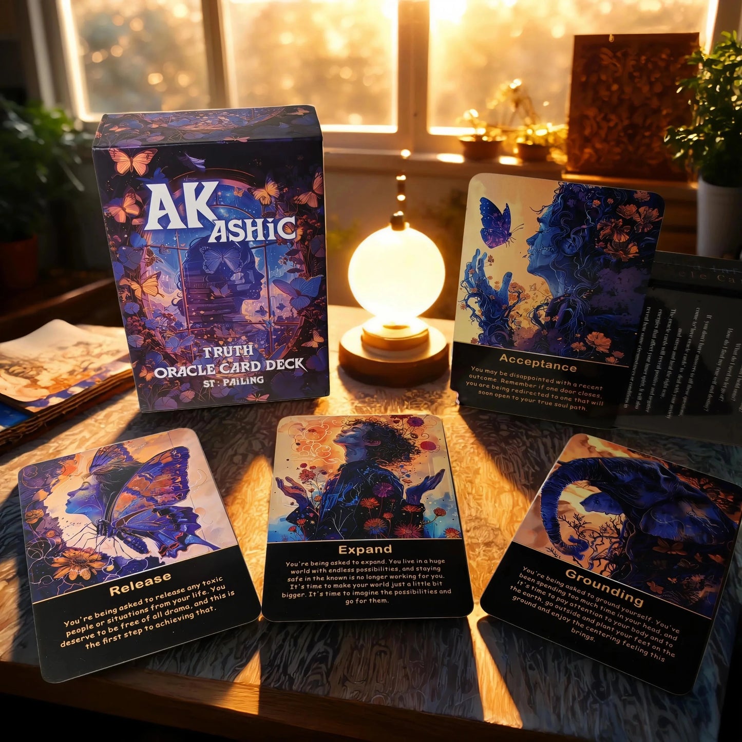 Akashic Oracle Cards, 75 Energy Healing Oracle Cards for Beginners, Advanced Readers, Reveal Soul Purpose,  Card Games