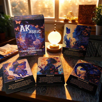 Akashic Oracle Cards, 75 Energy Healing Oracle Cards for Beginners, Advanced Readers, Reveal Soul Purpose,  Card Games